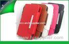 Red Magnetic Closure Cell Phone Wallet Leather , Sony Xperia S Case