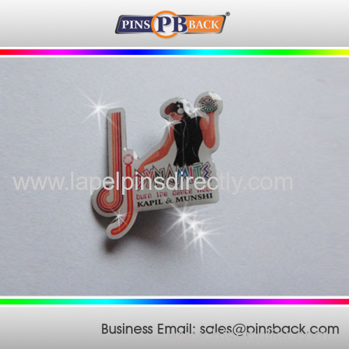 Customize Printing lapel pins/Stainlesss Steel printing lapel pin with epoxy/pin badge