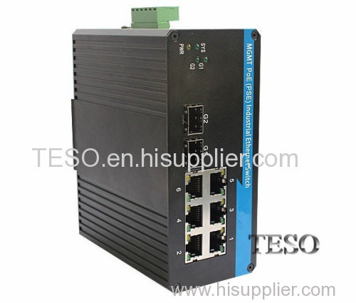 10/100/1000M DIN-Rail Mount PoE Industrial Ethernet Switch