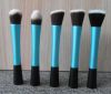 Wholesale Synthetic Hair Blue Long Aluminum Ferrule Makeup Brush Set for Makeup