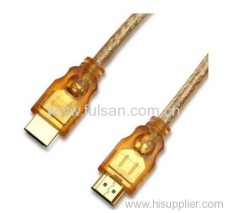 Transparent Yellow HDMI Cable for 1080p PS3 HDTV