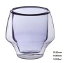 220ml C&C strong double wall glass for juice /milk/cofffee drinking(Different color according t o clients' request)