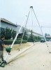 Tripod erecting pole machine