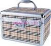 Beige Aluminum Cosmetic Cases / ABS Tool Cases For Carry Cosmetic Tool