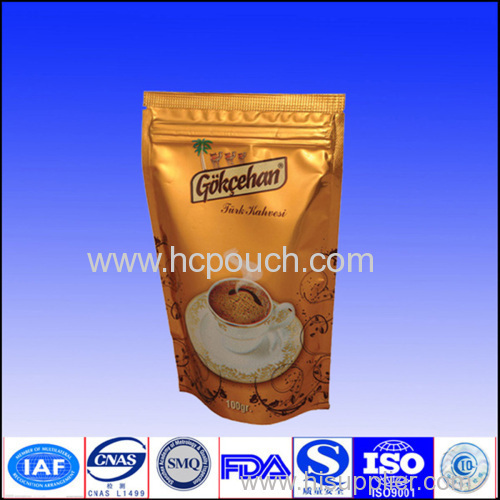 stand up plastic pouch bag with zipper