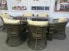 Round table and chair set rattan dining set wicker