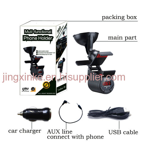 12 v 24 v car lorry truck use universal cell mobile phone hodler handsfree car kits charge phones in car FM transimitter