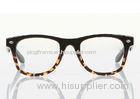 Leopard Print Round Optical Retro Eyeglass Frames For Ladies For Wide Faces , Vintage