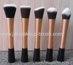 Golden Long Aluminum Synthetic Hair Makeup Brush Set