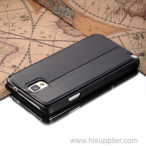 Black PU case with stand style for Note 2 with card holder style .