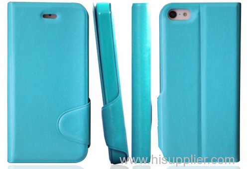 Customized blue PU case for iphone 5 with nice handfeeling .