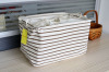 fabric storage basket with lining inside and handles