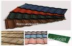 Seven Waves gray / orange Stone Coated Metal House Roofing Tiles For Decoration / resort