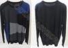 Fashion Scoop Neck Mens Wool Sweaters for Autumn , Four Tones Color Block Design