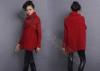 Red Long chunky turtleneck sweaters for women , Winter Cable Knit Sweater in XS L XL XXL Size