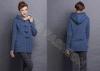 Blue Womens Wool Sweaters / Ladies Cardigan Sweaters with Pockets and Buttons