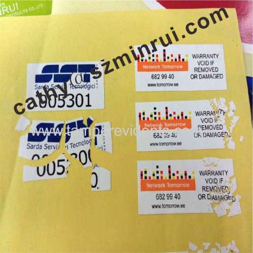 Rolls of Tamper Evident sticker Papers,Ultra Destructible Vinyl Sticker Materials made in China