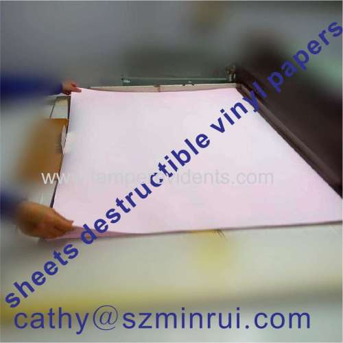 Sheets of Ultra Destructible Vinyl Label Papers,Tamper Evident Stickers on Sheets