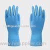 Straight cuff Household Latex Gloves , sky blue dish washing gloves