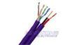 Purple Category 5 Security Camera Cables 24AWG Solid Bare Copper IP Cable with 4 Conductor