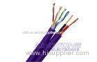Purple Category 5 Security Camera Cables 24AWG Solid Bare Copper IP Cable with 4 Conductor