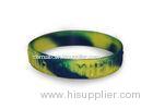 Youth Embossed Silicone Wristband Bracelet Blended Color , 202 x 12 x 2mm
