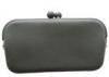 Costmetic Silicone Purse / Makeup Bag For Women , Black Rectangle Shaped