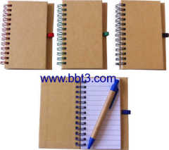 Promotional pocket eco paper notepad with eco ballpen