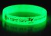 Silicone Glow In The Dark Wristbands / Bracelets With 1 Color Silk Printed