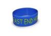 Blue Custom Logo Silicone Wristband Bracelet For Boys , Silicone Rubber Compound