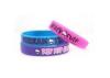 Personalised Silk Printed Silicone Wristband Bracelets Custom For Girls , Pink / Blue