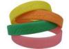 Customized Debossed Silicone Bracelets In Yellow / Green Color , Laser Carved