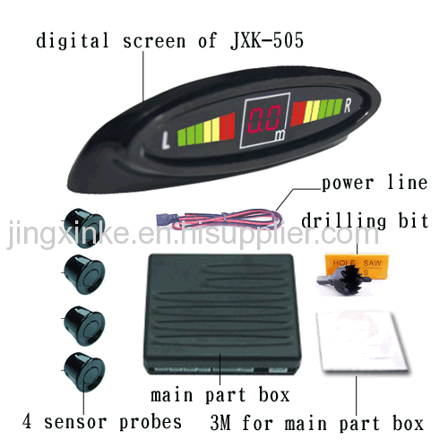 12V car use back rear positoin led display humen voice&bibibi buzzer auto 4 sensors digital display parkng sensor system