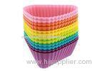 Colorful Triangle Silicone Baking Molds , Cupcake Silicone Baking Cups