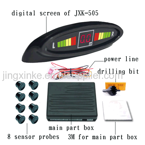 12V car use back rear positoin led display humen voice&bibibi buzzer auto 8 sensors digital display parkng sensor system