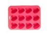 Pink Silicone Heart Ice Cube Trays , 12 Holes Silicone Mini Ice Cube Trays