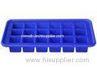 Food Grade Large Silicone Ice Tray , Blue Rectangle Pan Ice Cube Tray Silicone