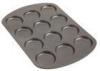 Chocolate Color Silicone Baking Mould With 12 Cup Pie Pan , FDA And LFGA Standard