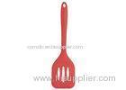 Red Silicone Slotted Turner Silicone Cooking Utensils , Non-Stick