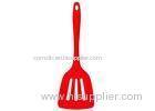 Red Kitchen Silicone Slotted Turner , Food Grade Silicone Cooking Utensil Sets