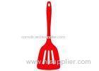 Red Kitchen Silicone Slotted Turner , Food Grade Silicone Cooking Utensil Sets