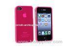 Flexible TPU Apple iPhone 4 4s 4g Case , Rose Color Clear Frost Smart Phone Case Cover