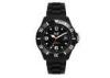 Mens Black Silicone Wristband Watches Waterproof With Calendar , 23cm Length