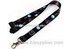 Personalized Black Silicone Bracelet Keychain / Long Cell Phone Chain
