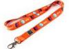 Orange Silicone Key Chain With Safety Buckle For Badge Holder Lanyard