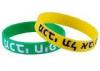 Silk Printed Rubber Silicone Bracelets Custom Silicone Products Green / Yellow