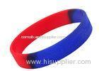 Printed Silicone Bracelets Custom Silicone Products , Red And Blue Personalized