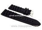 Mens Black Silicone Watch Strap Custom Silicone Products 20cm / 22cm / 24cm