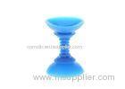 Blue Silicone Cell Phone Stand With Cable Winder , Dual Suction Cups