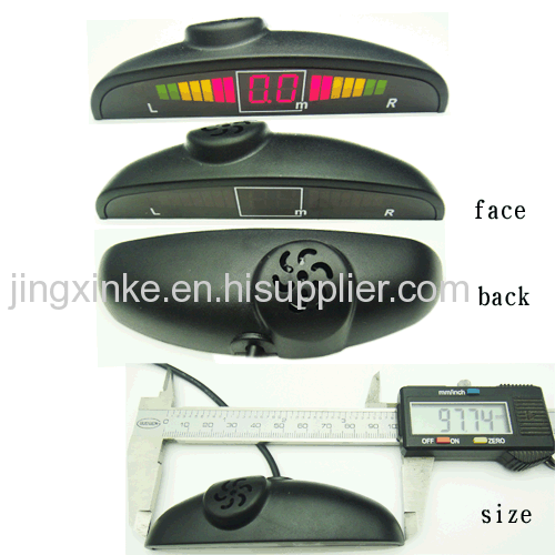 crescent moon shape 5 sections 3 colours LED digital display 2 sensors humen voice auto parking sensor assistant system